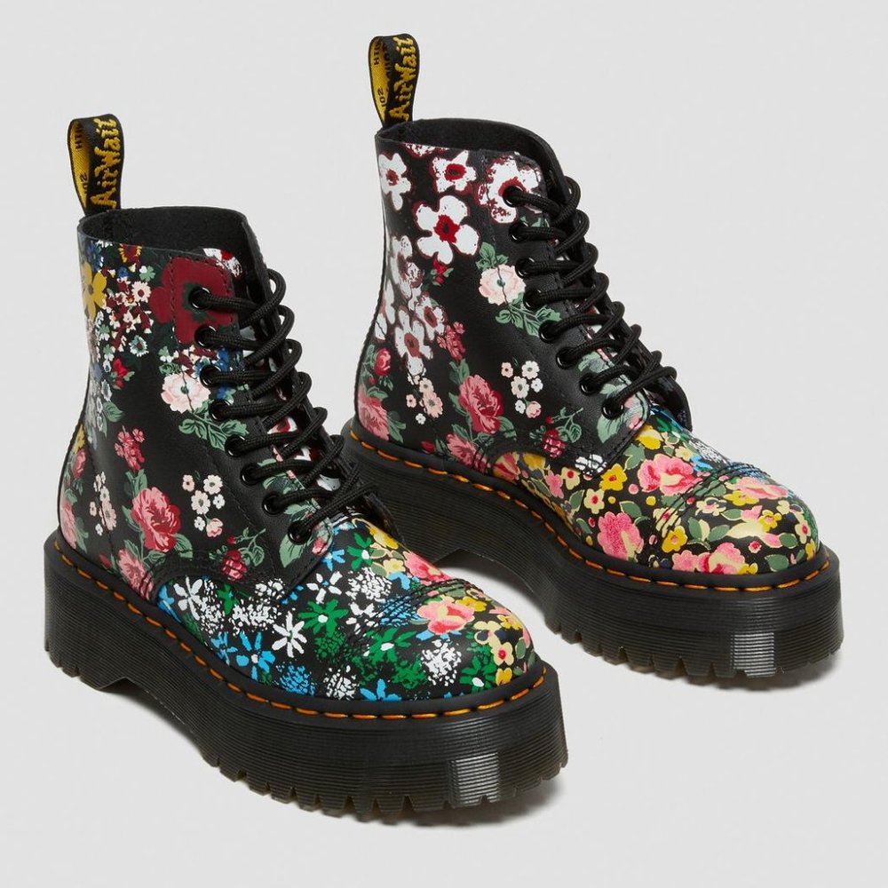 Dr Martens Sinclair Black Floral Mash Up Backhand UK 5 (US Women's 7) M